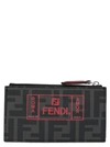 FENDI BLACK POLYESTER CARD HOLDER,7M0227A7SBF0P0N