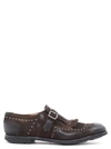 CHURCH'S BROWN SUEDE MONK STRAP SHOES,EOG0039PXF0AEV