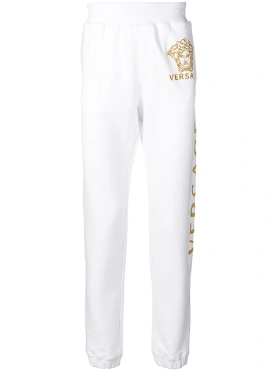 Versace White Cotton Joggers