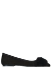 ANNA BAIGUERA BLACK LEATHER FLATS,7145839