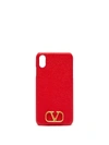 Valentino Garavani Grained Leather Iphone Xs Max Case In Rouge Pure