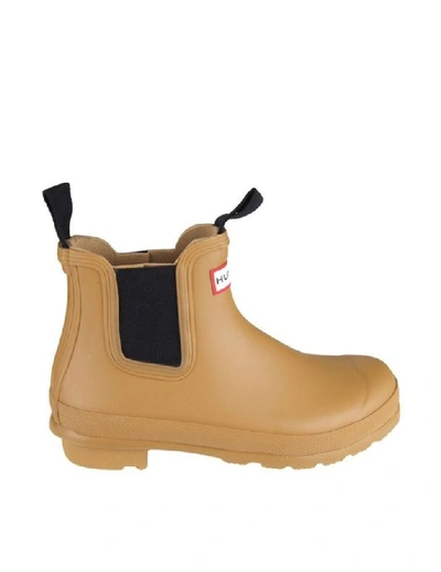 Hunter Yellow Rubber Ankle Boots