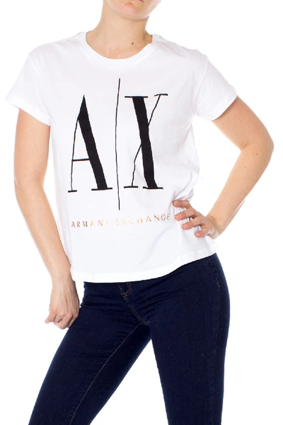 Armani Exchange White Cotton T-shirt