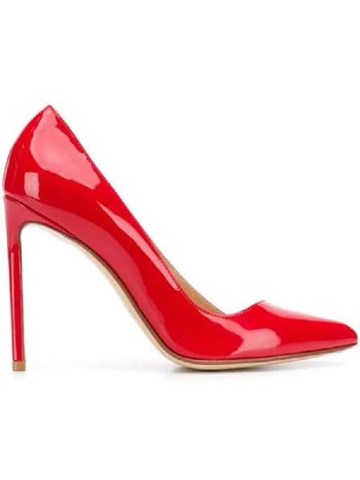 Francesco Russo Red Leather Pumps