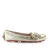 LOVE MOSCHINO GOLD LEATHER LOAFERS,JA10020G17IF0900