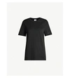 VICTORIA BECKHAM RELAXED-FIT BRAND-EMBROIDERED COTTON-JERSEY T-SHIRT