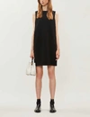 Theory Column Sleeveless Crepe Mini Dress In Black