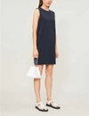 Theory Column Sleeveless Crepe Mini Dress In Nocturne Navy