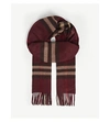 Burberry Mu Giant Scarf With Tartan Burgundy Pattern In Claret