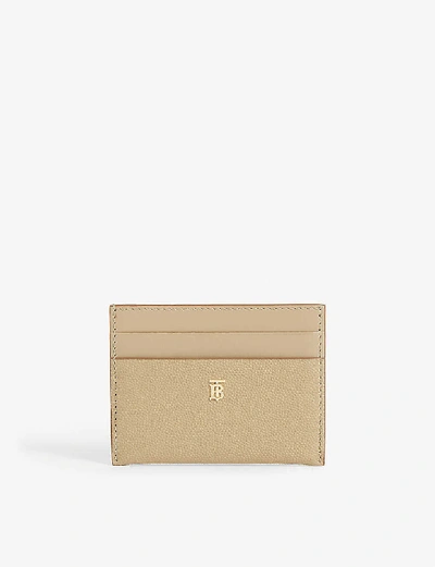 Burberry Sandon Leather Card Holder In Archive Beige