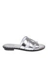 MICHAEL KORS SILVER LEATHER SANDALS,40S9ANFP1M040