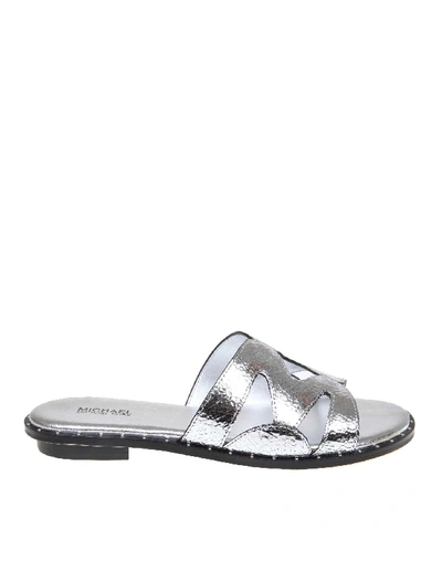 Michael Kors Silver Leather Sandals
