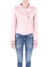 MOLLY BRACKEN PINK FAUX LEATHER OUTERWEAR JACKET,GH138P19PINK