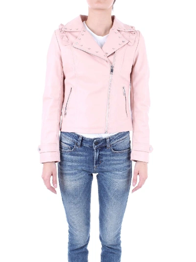Molly Bracken Pink Faux Leather Outerwear Jacket