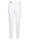 PESERICO WHITE COTTON trousers,P0459500981300
