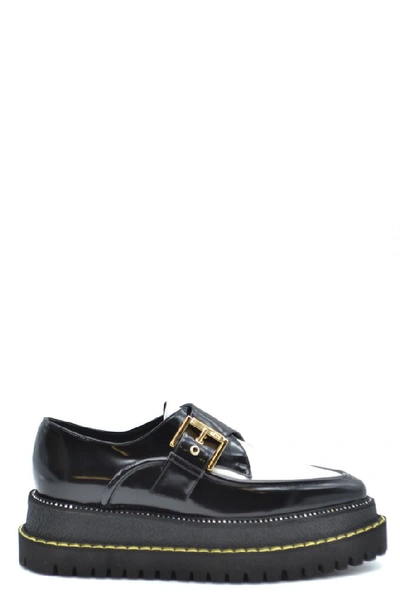 N°21 Raised-sole Monk-strap Leather Shoes In Black