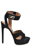 GIVENCHY GIVENCHY WOMEN'S BLACK SUEDE SANDALS,MCBI37949 40