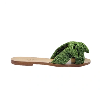 Anniel Green Fabric Sandals