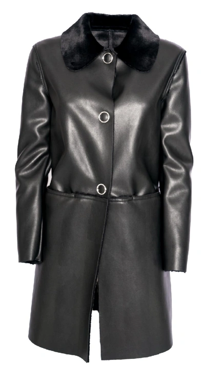 Pinko Black Polyester Coat