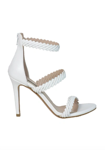 Albano White Leather Heels