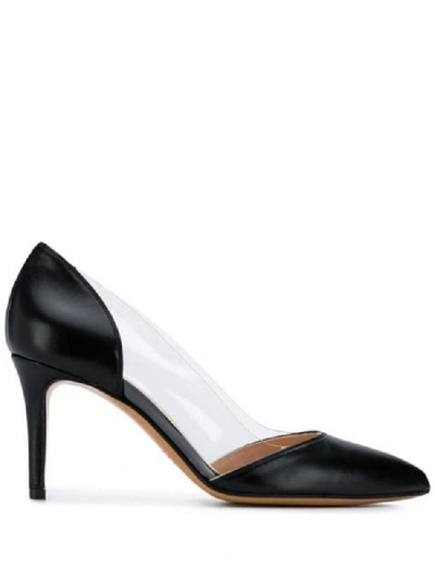Albano Black Leather Heels