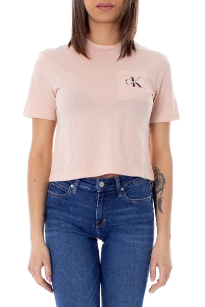 Calvin Klein Jeans Est.1978 Pink Cotton T-shirt