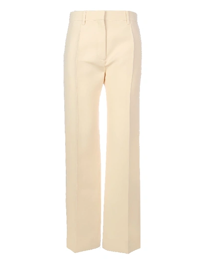 Valentino Viscose Trousers With Straight Leg/dritto In Beige