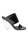 BALMAIN BLACK LEATHER SANDALS,RN0C077LVRC0PA