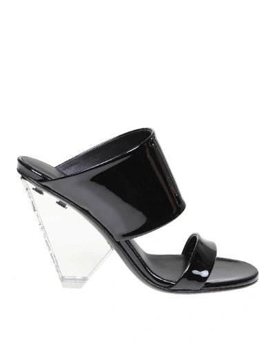 Balmain Black Leather Sandals