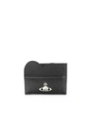 VIVIENNE WESTWOOD BLACK LEATHER CARD HOLDER,5112000640187N401