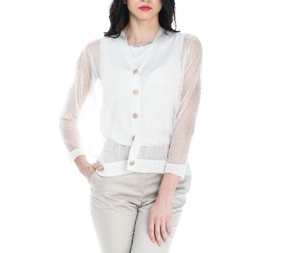 Altea White Polyamide Cardigan