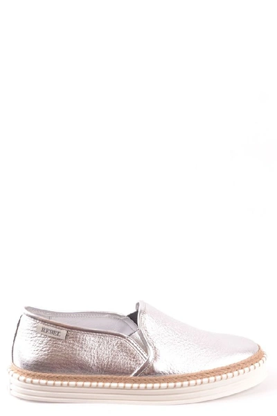 Hogan Women's Silver Leather Loafers