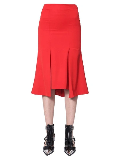 Alexander Mcqueen Women's Red Wool Skirt