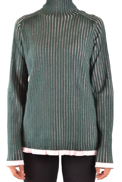 Burberry Contrast-trim Cashmere-blend Sweater In Green