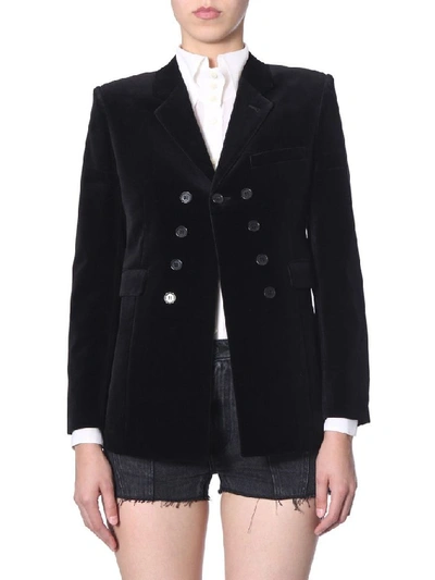 Saint Laurent Cotton-velvet Blazer In Black