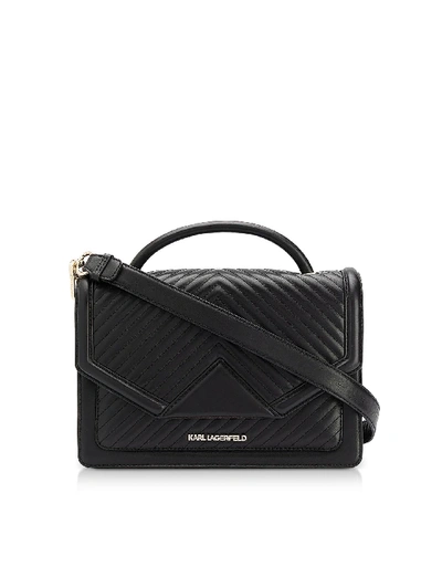 Karl Lagerfeld Black Leather Shoulder Bag