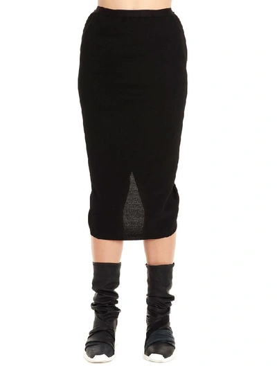 Rick Owens Women's Black Wool Skirt