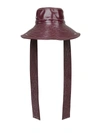 GANNI BURGUNDY PVC HAT,A1960PORTROYALE