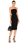 Norma Kamali Strapless Knee-length Fitted Dress In Black
