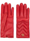 GUCCI RED LEATHER GLOVES,477965BAP006400