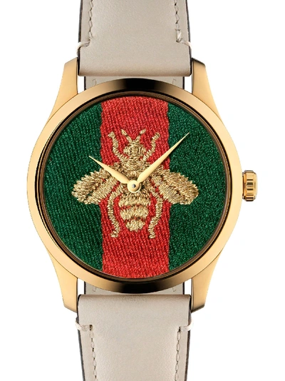 Gucci White Leather Watch