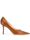 JIMMY CHOO JIMMY CHOO WOMEN'S BROWN LEATHER PUMPS,LOVE85CCLCUOIO 38.5
