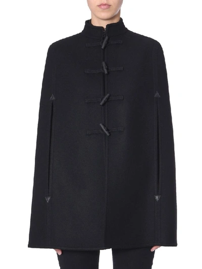Saint Laurent Long Jacket In Virgin Wool In Black