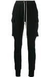 RICK OWENS BLACK COTTON JOGGERS,RP19F5306BA09