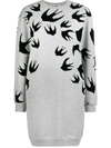 Mcq By Alexander Mcqueen Mcq Alexander Mcqueen Swallow Print Sweatshirt Dress In Grey