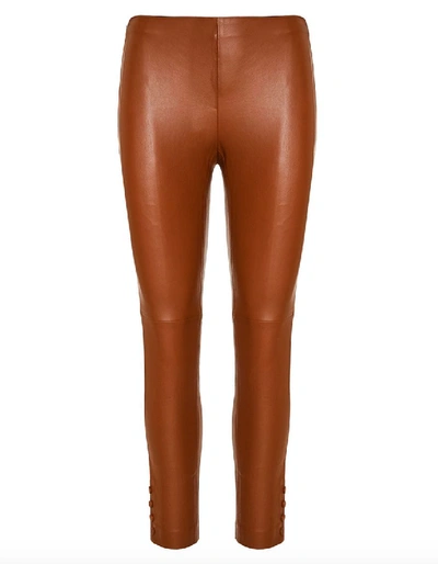 Theory Brown Leather Trousers