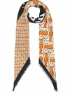 BURBERRY BURBERRY WOMEN'S ORANGE CASHMERE FOULARD,8015990 UNI