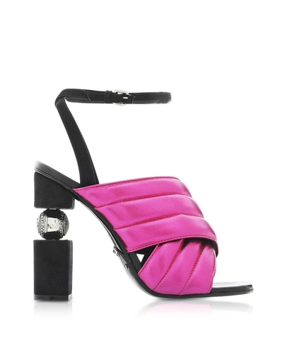 Balmain Jana Fuchsia Laminated High Heel Sandals