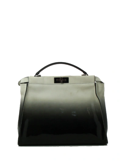 Fendi White/black Leather Handbag