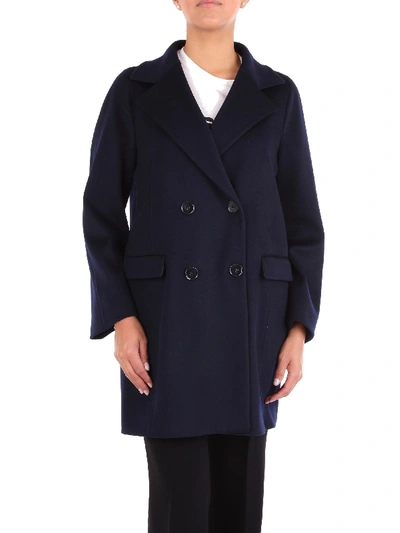 Alberto Biani Blue Wool Coat